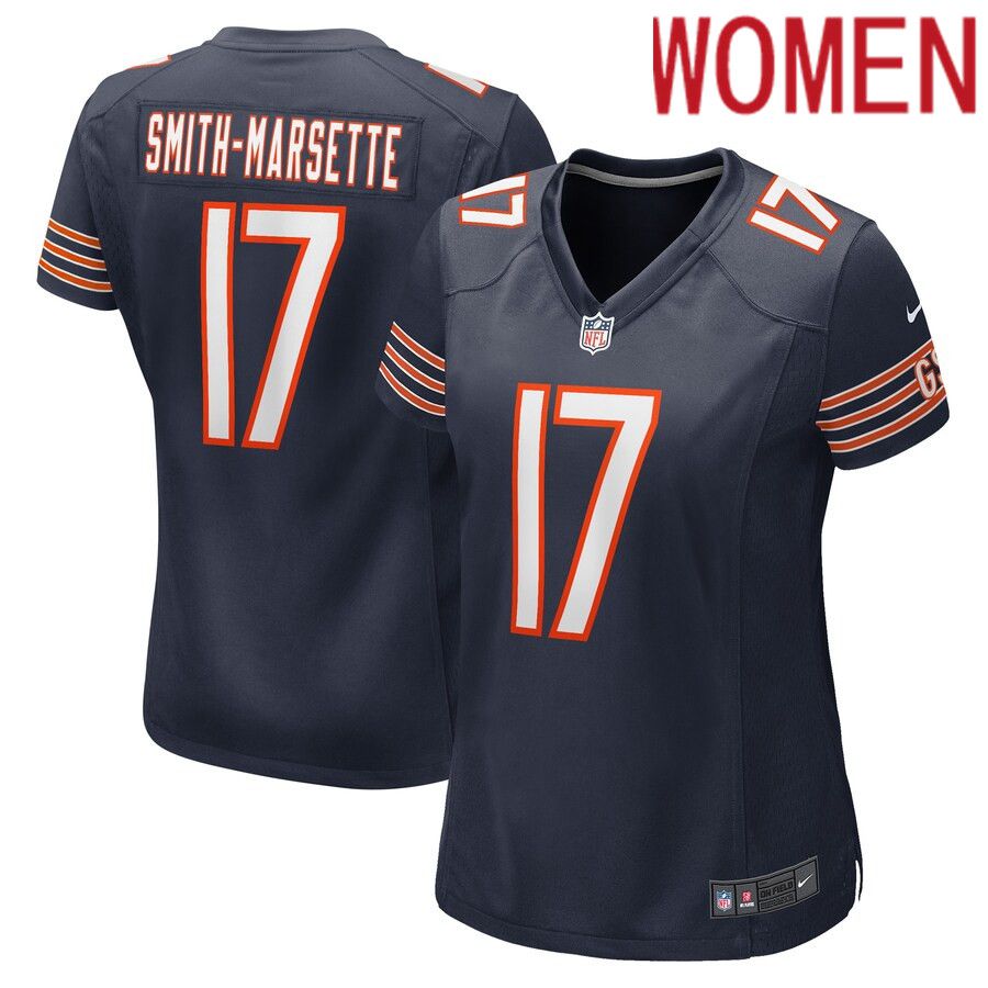 Women Chicago Bears 17 Ihmir Smith-Marsette Nike Navy Game Player NFL Jersey